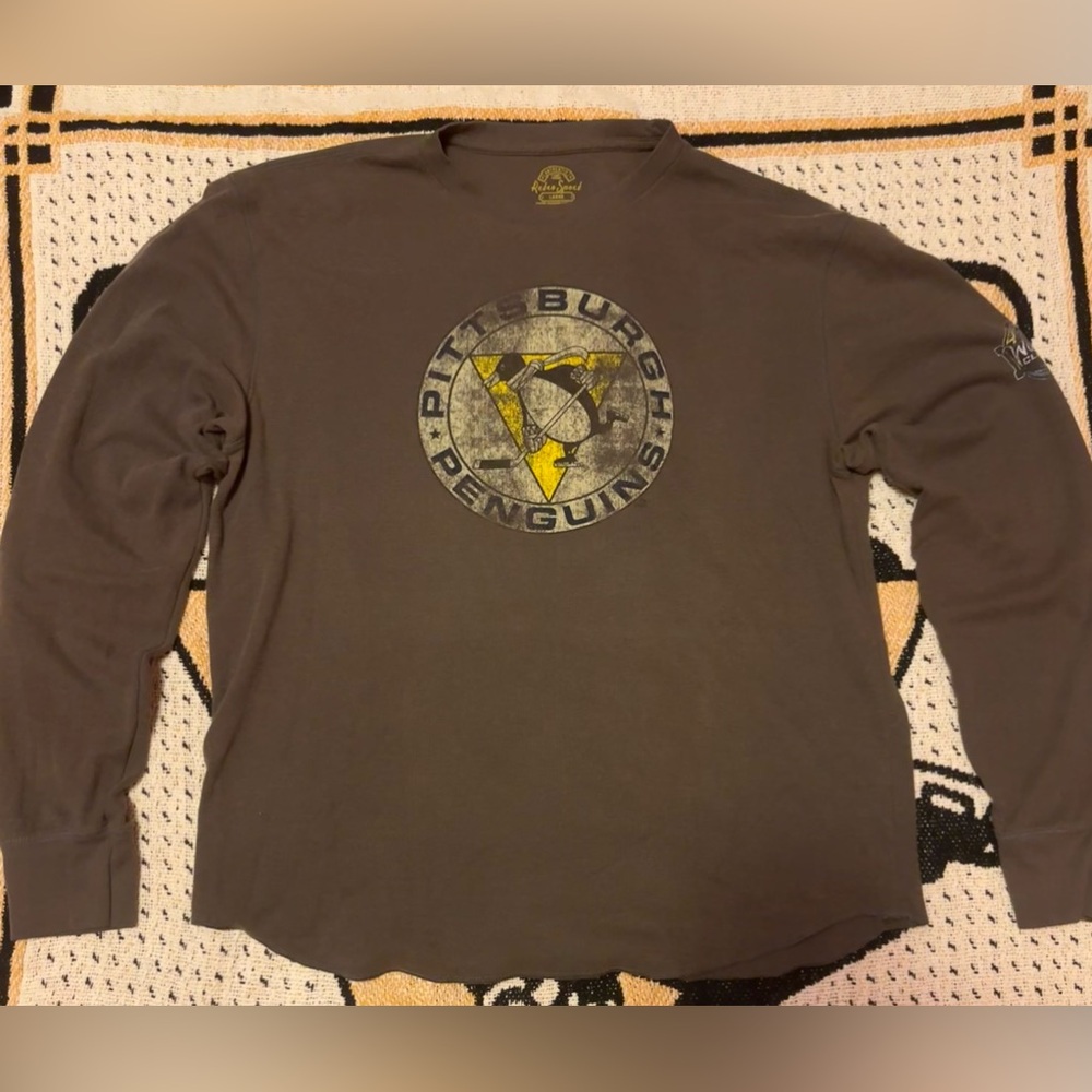NHL PITTSBURGH PENGUINSXAUTHENTIC RETRO SQUAD Dark Greg Long Sleeve Sz.L